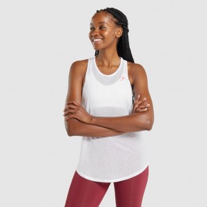 αμανικα μπλουζακια Gymshark Pulse ελαφρια ασπρα | 720KJREHQ