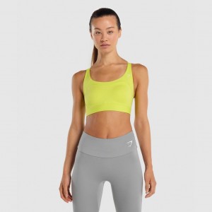 Αθλητικο Σουτιεν Gymshark Racer Back Αθλητικά κίτρινα | 402ESWXTI
