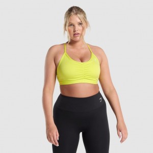 Αθλητικο Σουτιεν Gymshark Ruched Αθλητικά κίτρινα | 827NMFRSW