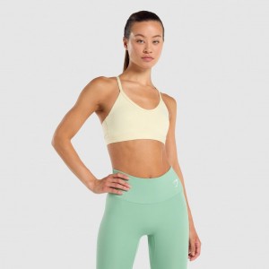 Αθλητικο Σουτιεν Gymshark V Neck Αθλητικά ανοιχτο κίτρινα | 948EGNFZM