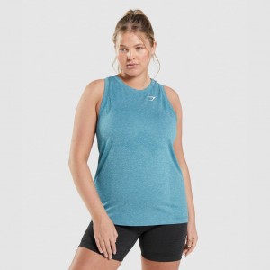αμανικα μπλουζακια Gymshark Vital Seamless 2.0 Light Tahoe Teal Marl | 432PDAQNO
