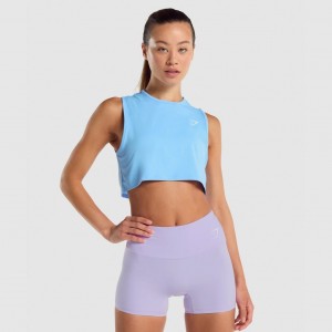 αμανικα μπλουζακια Gymshark Αθλητικά Crop ανοιχτο μπλε | 468CRZGTE