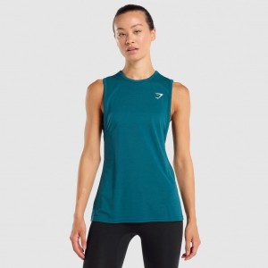 αμανικα μπλουζακια Gymshark Αθλητικά Drop Arm Teal | 836VAKFQB