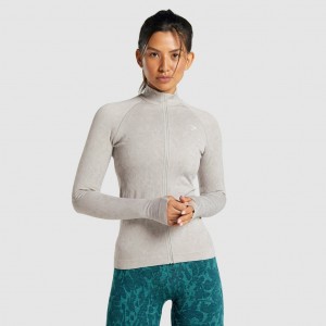 Φουτερ με Κουκουλα Gymshark Adapt Animal Seamless Zip Up Butterfly | 652XIWTHD