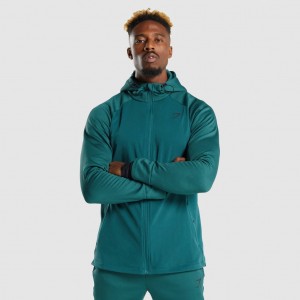 Φουτερ με Κουκουλα Gymshark Apex Zip Teal | 789BLWQMF