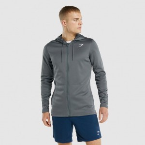 Φουτερ με Κουκουλα Gymshark Arrival Zip Up Charcoal | 385PCSVTZ