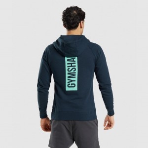 Φουτερ με Κουκουλα Gymshark Bold σκουρο μπλε | 689HJLDAT