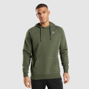 Φουτερ με Κουκουλα Gymshark Crest Ελιά | 647BPWNMH