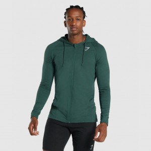 Φουτερ με Κουκουλα Gymshark Critical 2.0 Zip Up σκούρο πρασινο | 415GNDCBS