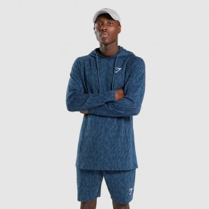 Φουτερ με Κουκουλα Gymshark Critical Teal Print | 547QOGFEN