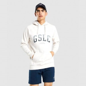 Φουτερ με Κουκουλα Gymshark GSLC Collegiate κρέμα | 987RDOAZJ