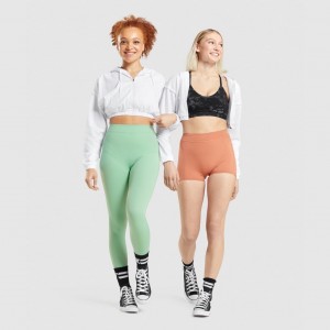 Φουτερ με Κουκουλα Gymshark KK Fit Zip-Up Cropped ασπρα | 617DZOHYE