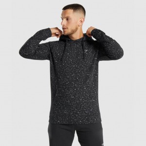 Φουτερ με Κουκουλα Gymshark Micro Print μαυρα | 706JYDTEQ