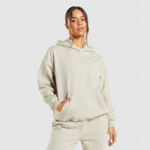 Φουτερ με Κουκουλα Gymshark Rest Day Sweats Μπεζ | 897DRUSOI