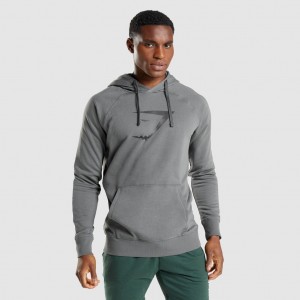 Φουτερ με Κουκουλα Gymshark Sharkhead Infill Charcoal | 956DKTRCU