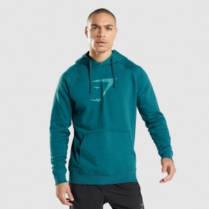 Φουτερ με Κουκουλα Gymshark Sharkhead Infill Teal | 840FNAYTX