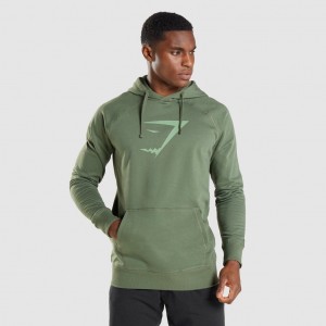 Φουτερ με Κουκουλα Gymshark Sharkhead Infill πρασινο | 748TQBFKN