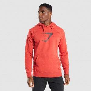 Φουτερ με Κουκουλα Gymshark Sharkhead Infill κοκκινα | 903XQVMPA