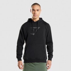 Φουτερ με Κουκουλα Gymshark Sharkhead Infill μαυρα | 985BPRZMY