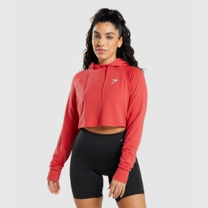 Φουτερ με Κουκουλα Gymshark Αθλητικά Cropped κοκκινα | 041DMZCUE
