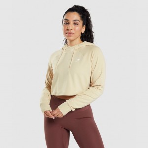 Φουτερ με Κουκουλα Gymshark Αθλητικά Cropped καφε | 458RTCPBQ