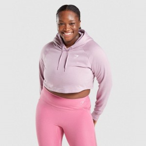 Φουτερ με Κουκουλα Gymshark Αθλητικά Cropped ανοιχτο μωβ | 897KYAFOV