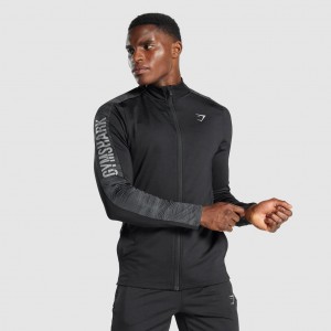 Φουτερ με Κουκουλα Gymshark Αθλητικά Full Zip μαυρα | 604ZINRUJ