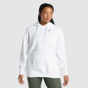 Φουτερ με Κουκουλα Gymshark Αθλητικά Oversized ασπρα | 389VUKQIA