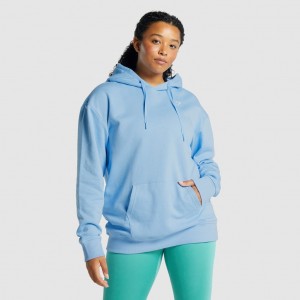 Φουτερ με Κουκουλα Gymshark Αθλητικά Oversized ανοιχτο μπλε | 680OGMCEB