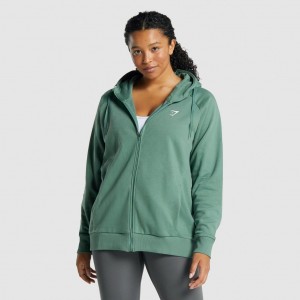 Φουτερ με Κουκουλα Gymshark Αθλητικά Zip Up πρασινο | 217BJDHNM