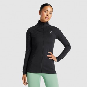 Φουτερ με Κουκουλα Gymshark Αθλητικά Zip Up μαυρα | 856YRJZKB