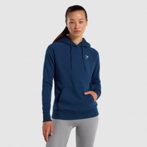 Φουτερ με Κουκουλα Gymshark Αθλητικά σκουρο μπλε | 642EBVARM