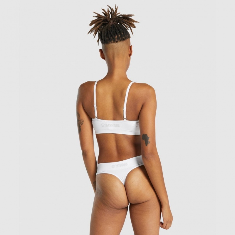 Bralette Gymshark Seamless Low Neck ασπρα | 697LMKANS