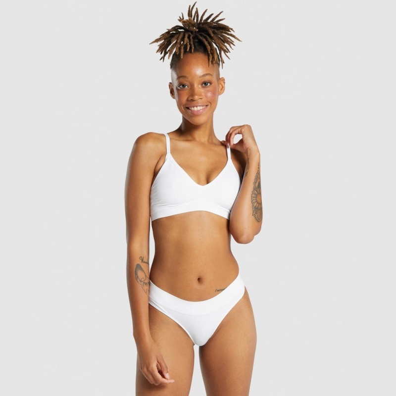 Bralette Gymshark Seamless Low Neck ασπρα | 697LMKANS