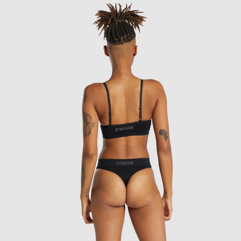 Bralette Gymshark Seamless Low Neck μαυρα | 845YEIRUX