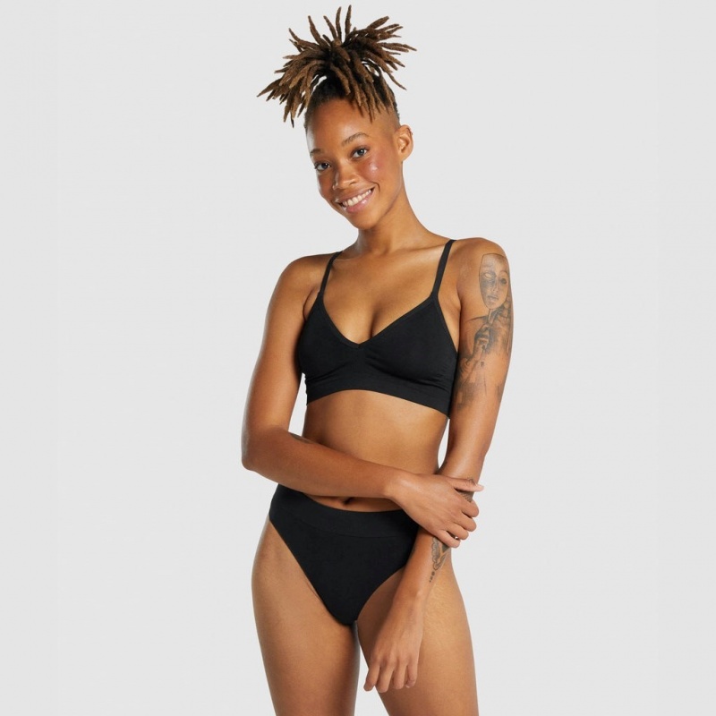 Bralette Gymshark Seamless Low Neck μαυρα | 845YEIRUX