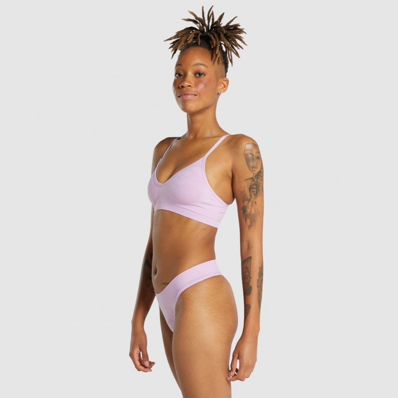 Bralette Gymshark Seamless Low Neck ανοιχτο ροζ | 307RAZXCU