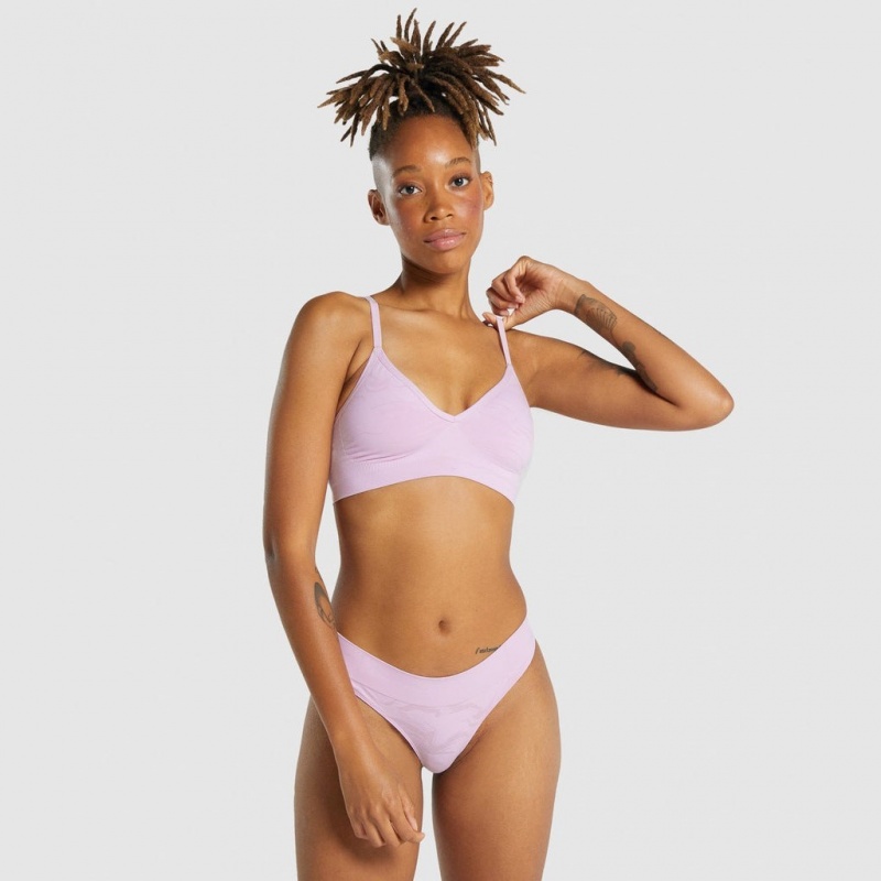 Bralette Gymshark Seamless Low Neck ανοιχτο ροζ | 307RAZXCU
