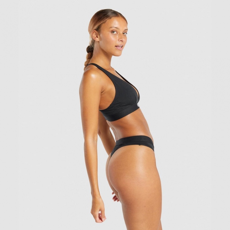 Bralette Gymshark βαμβακερα Triangle μαυρα | 146YWRQNG