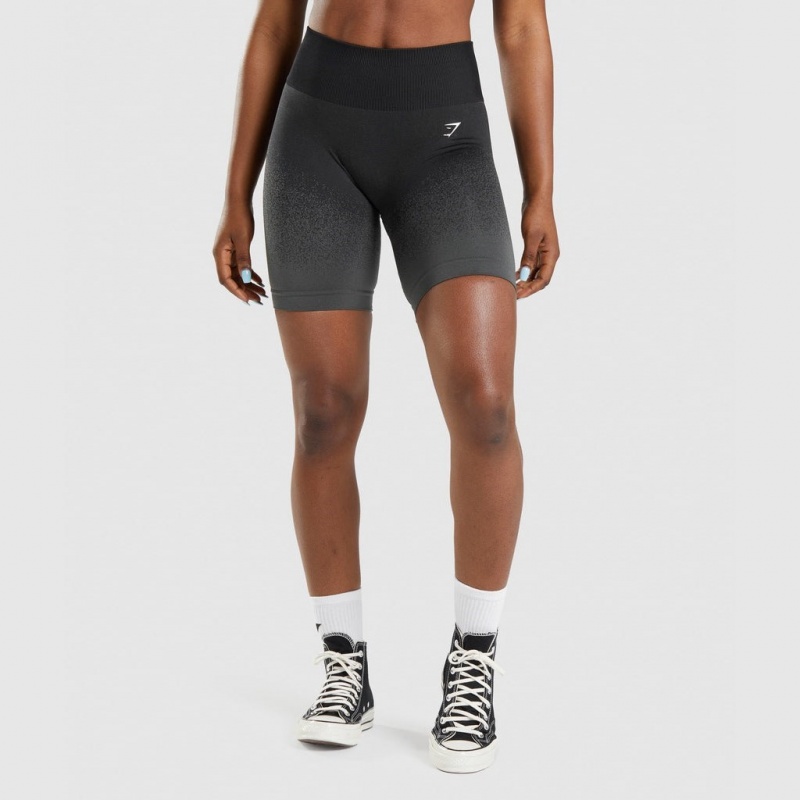 Σορτσ Gymshark Adapt Ombre Seamless Cycling μαυρα γκρι | 762GLXFWA