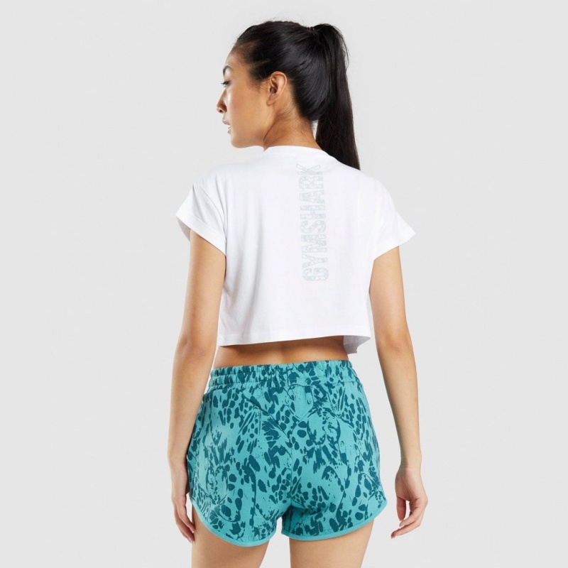 μπλουζακια Gymshark Animal σταμπεσ Crop ασπρα | 697VFQMGR