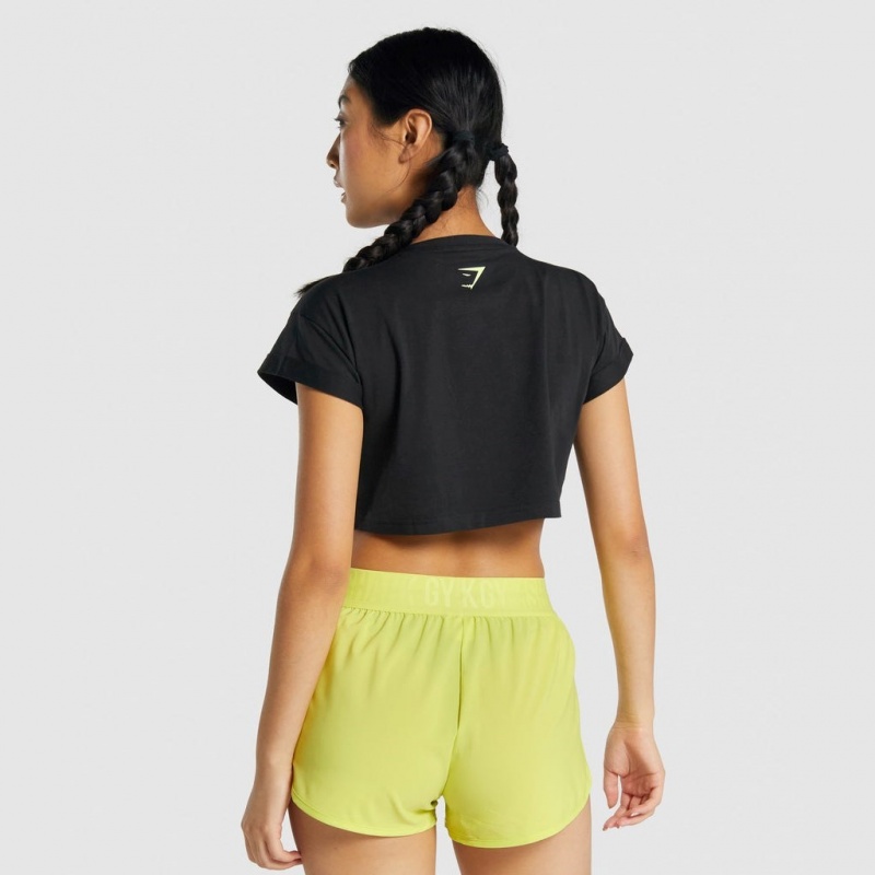 μπλουζακια Gymshark Animal σταμπεσ Infill Crop μαυρα | 562HPIKJS