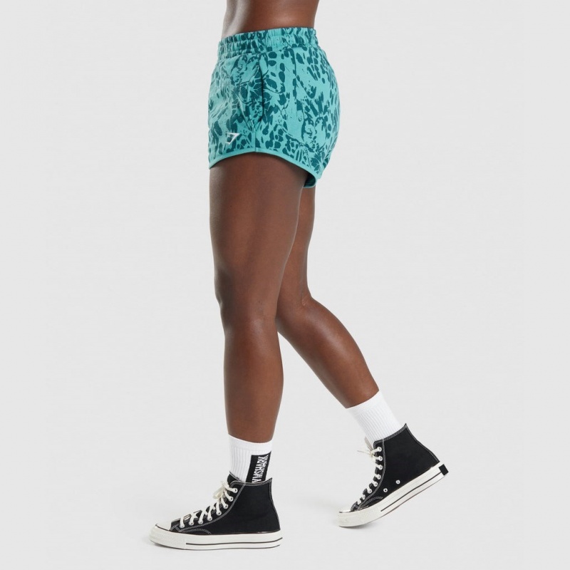 Σορτσ Gymshark Animal σταμπεσ Teal Print | 859TWZFEJ