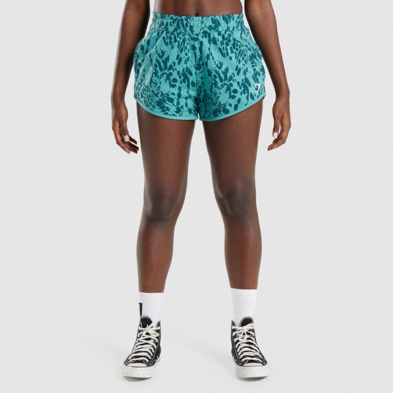 Σορτσ Gymshark Animal σταμπεσ Teal Print | 859TWZFEJ