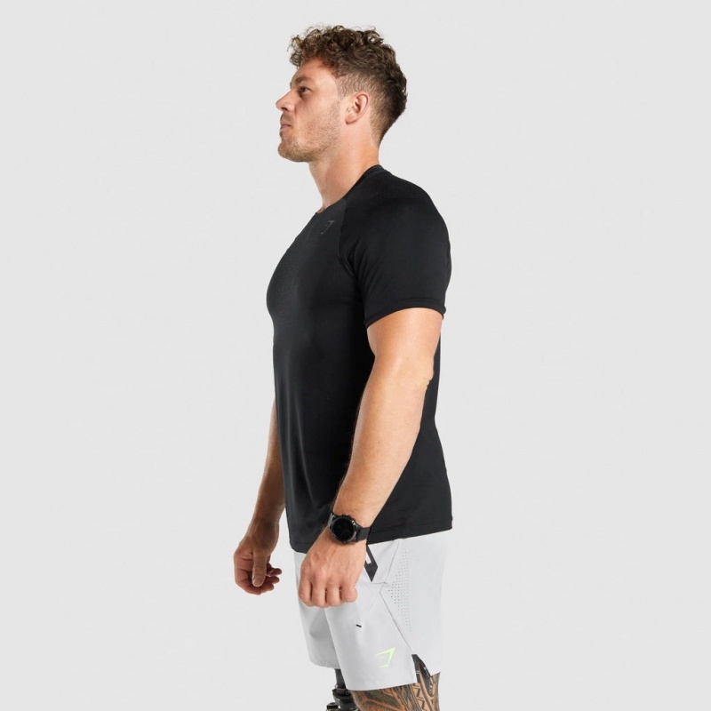 μπλουζακια Gymshark Apex Contrast Seamless μαυρα | 412UPQRID