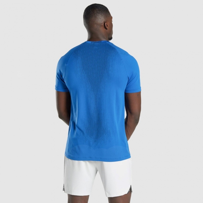 μπλουζακια Gymshark Apex Contrast Seamless μπλε | 659ZEHUMB