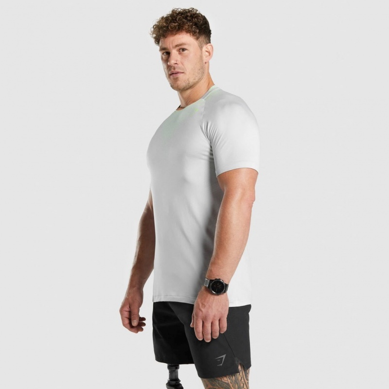 μπλουζακια Gymshark Apex Contrast Seamless ανοιχτο γκρι | 528ZAEWLT