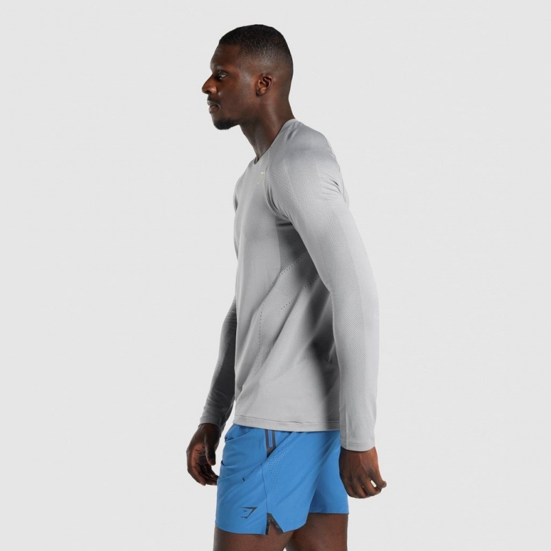 μπλουζακια Gymshark Apex Long Sleeve Seamless γκρι | 580ZNJGHX