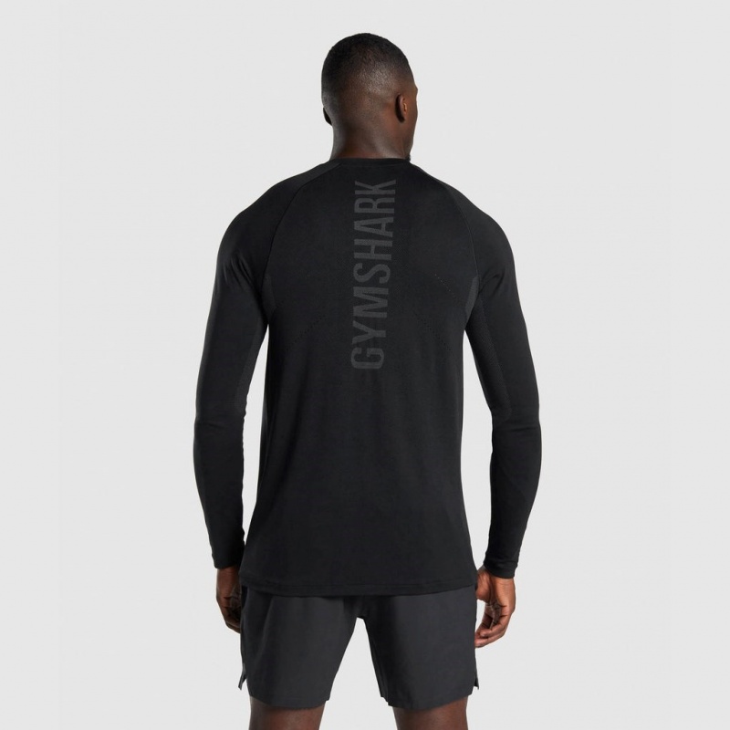 μπλουζακια Gymshark Apex Long Sleeve Seamless μαυρα | 906EVHGJU