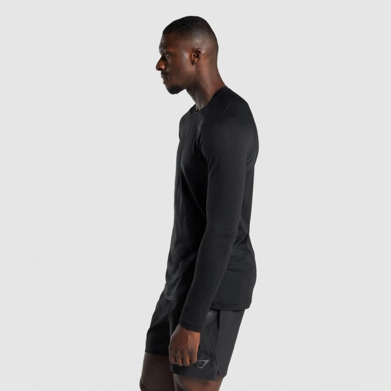 μπλουζακια Gymshark Apex Long Sleeve Seamless μαυρα | 906EVHGJU